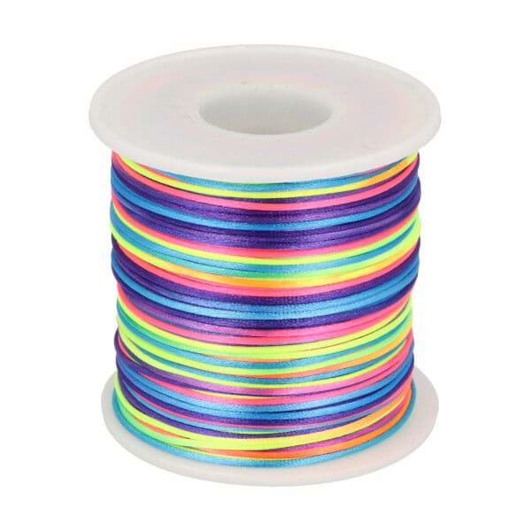 100m roll satin cord -  1mm thick - color: colorful