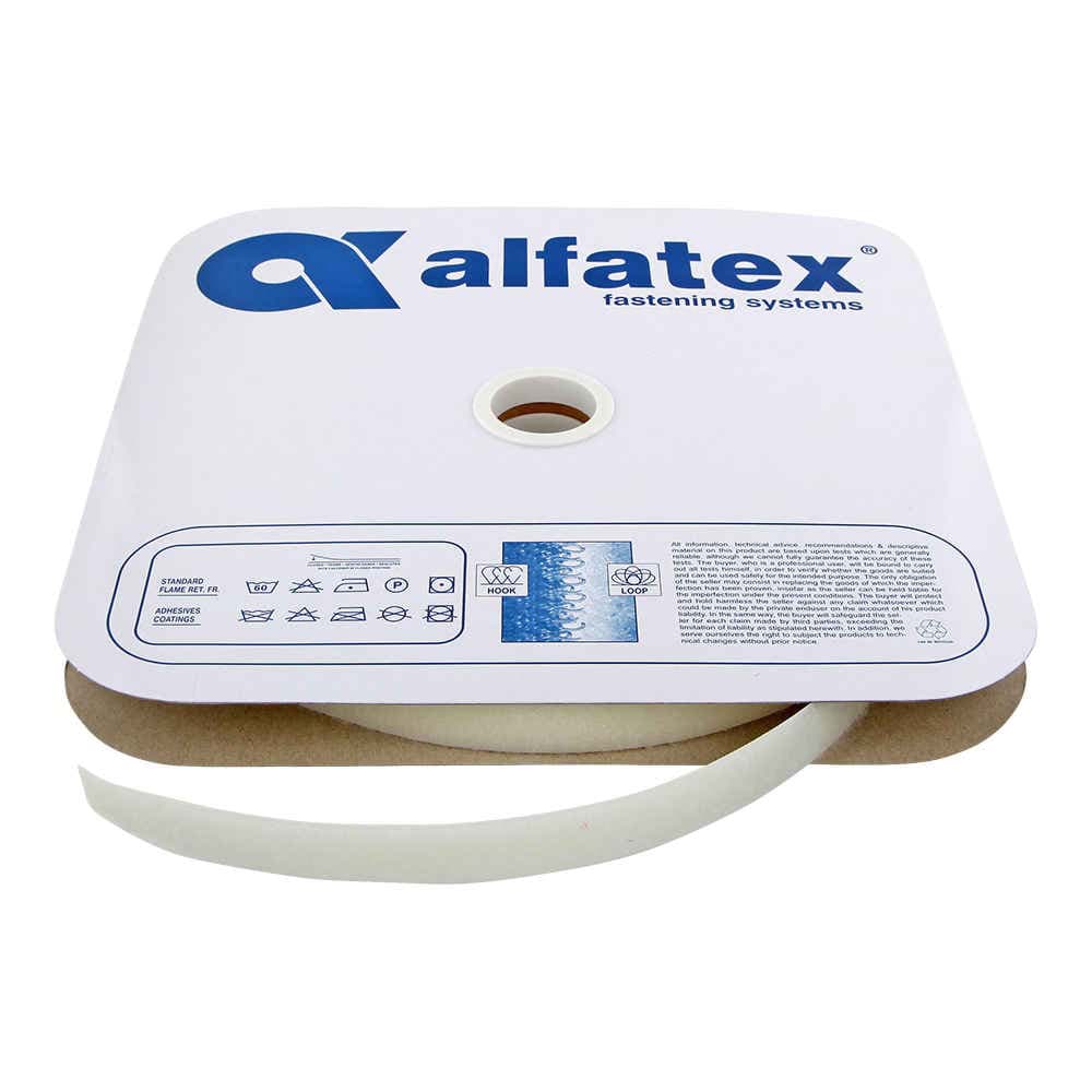 25m Alfagrip Flauschband - 25mm breit - weiß