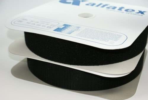 25m Alfagrip Klettband (25m Haken- & 25m Flauschband) - 38mm breit - schwarz
