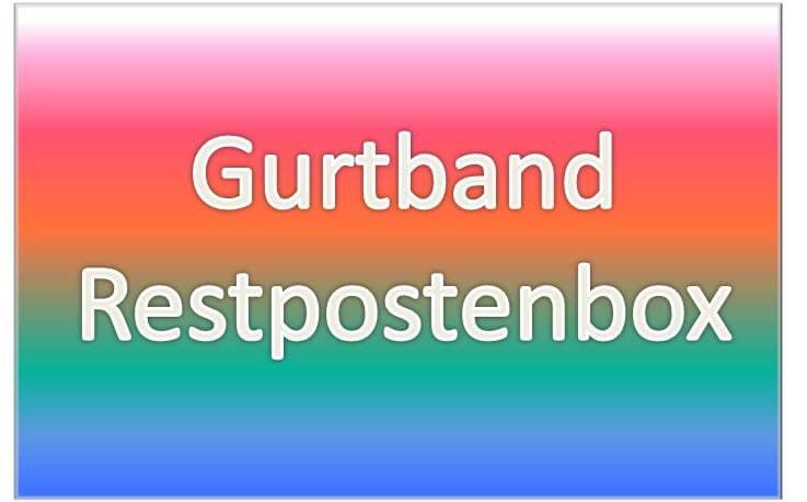Restpostenbox 25mm breites PP-Gurtband 1,8mm stark, 50m - 7 verschiedene Farben (UV)