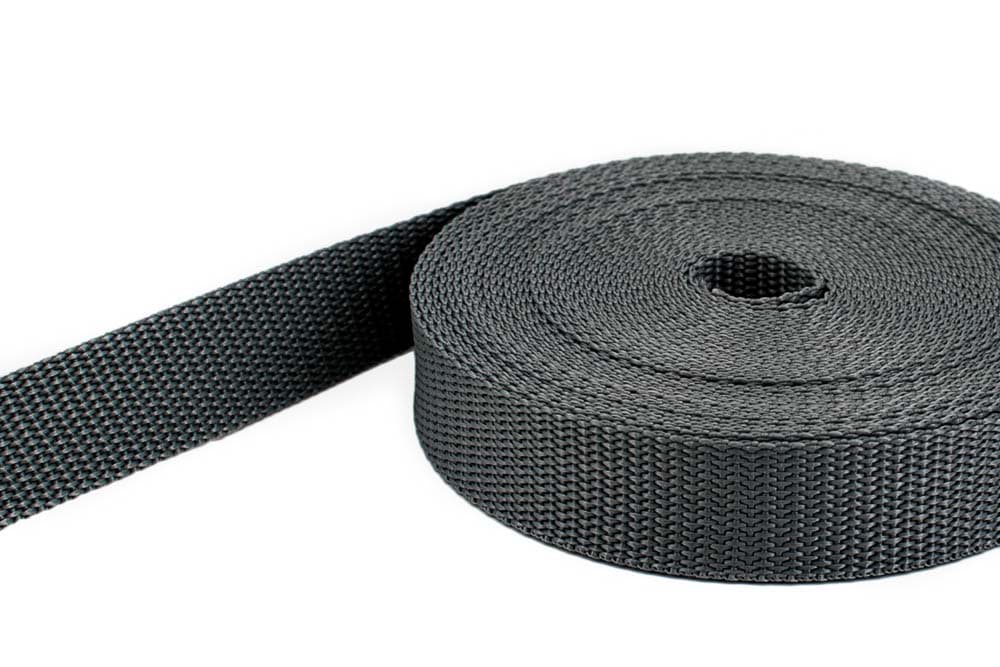 10m PP webbing - 30mm width - 1,8mm thick - anthracite (UV)