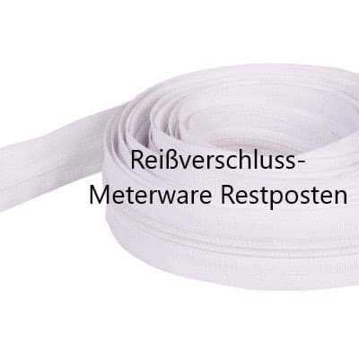 Restpostenbox 10mm Endlosreißverschluss - nur weiß  - 10m