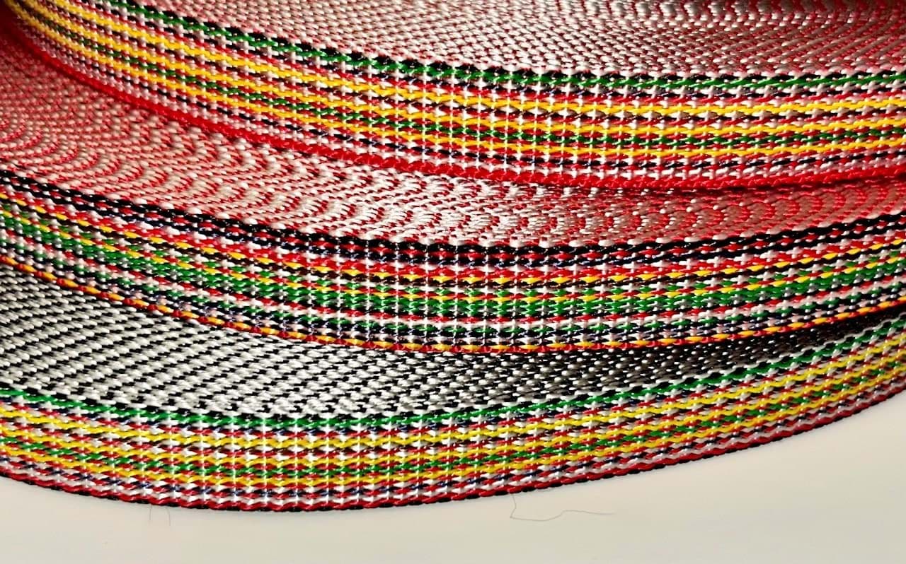 40m PP webbing - 20mm width - 1,6mm thick - multicolored (UV)