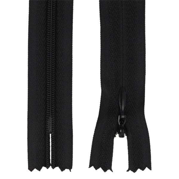 Reißverschlüsse nahtverdeckt - 60cm lang - Schwarz - 10 Stück