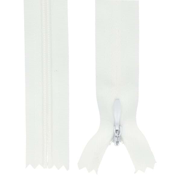 Reißverschlüsse nahtverdeckt - 60cm lang - Weiß - 10 Stück