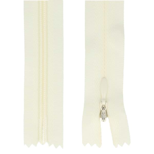 Reißverschlüsse nahtverdeckt - 60cm lang - Creme - 10 Stück