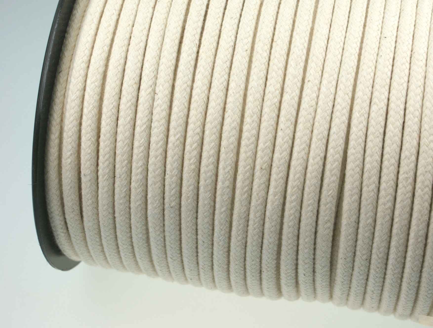 cotton cord / piping braid - 6mm - cream white - 100m spool