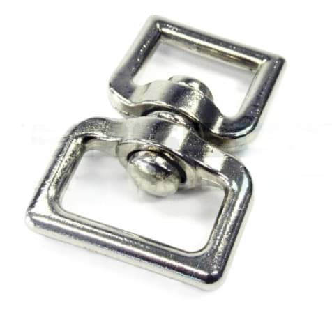 3/4" double swirl made of zinc die-casting, nickel-plated, for 20mm wide webbing - 1 piece