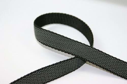 50m rubberised PP-webbing - 30mm wide - color: black