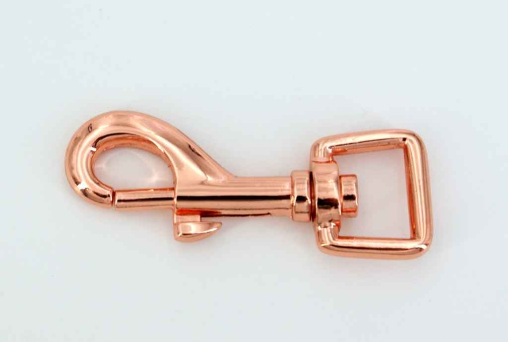 bolt carabiner - rose gold - 6,3cm long - for 15mm webbing - 1 piece