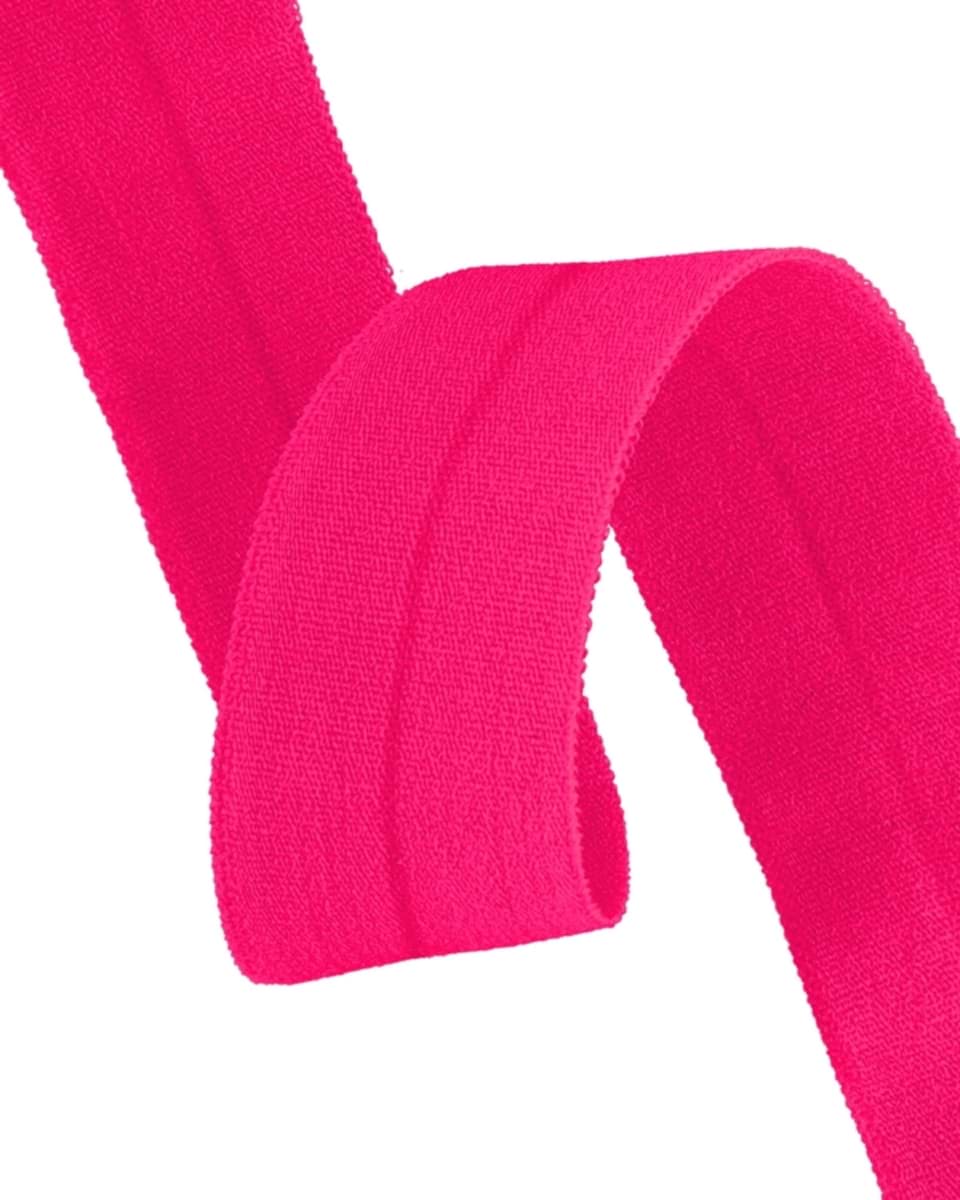 10m elastical bias binding - polyamide - 20mm wide - neon pink