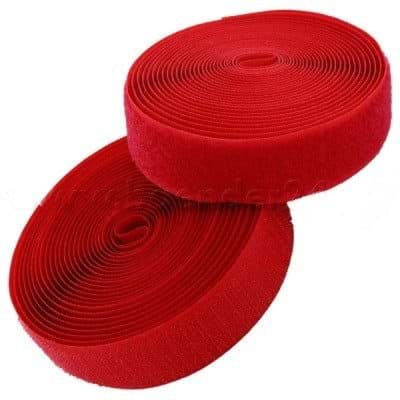 25m Velcro tape, 50mm wide, color: red, 50mm wide, 25m roll