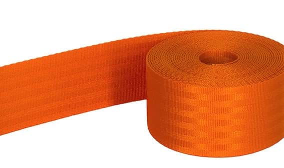 1m safety webbing orange made of polyamide, 48mm wide - load capacity: up to 2t