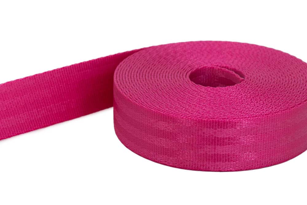 1m safety webbing  - pink - made of polyamide - 25mm wide - load capacity: up to 1t