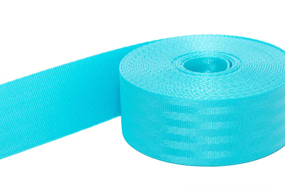 1m safety webbing turquoise made of polyamide, 38mm wide - loading capacity: up to 1,5t