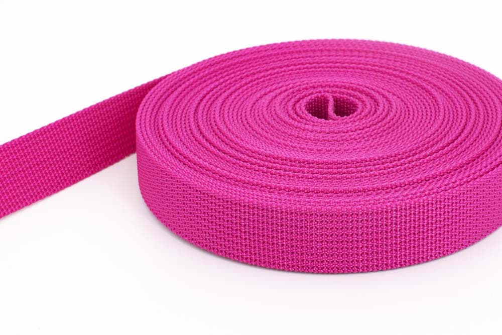 10m PP webbing - 25mm width - 1,8mm thick - pink (UV)