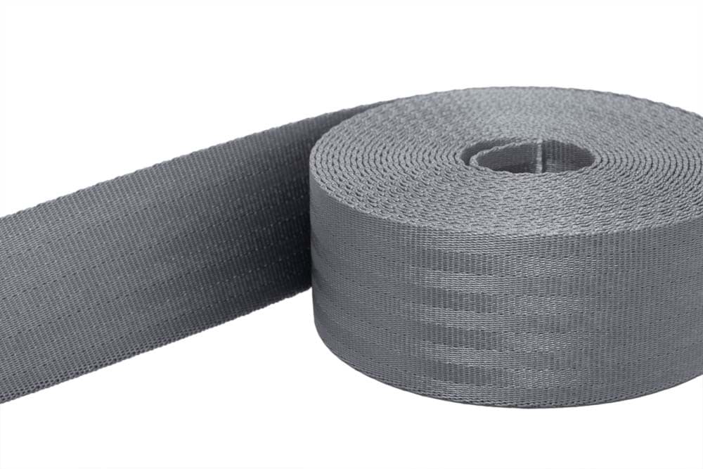 1m Sicherheitsgurtband dunkelgrau aus Polyamid - 38mm breit - bis 1,5t belastbar