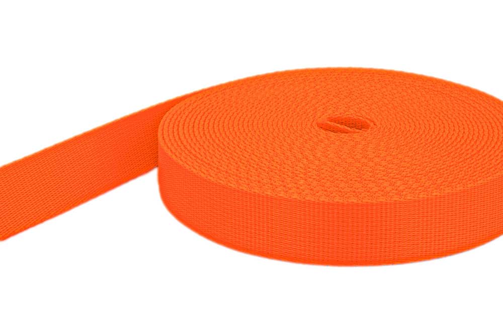 50m PP webbing - 25mm width - 2mm thick - orange (UV)