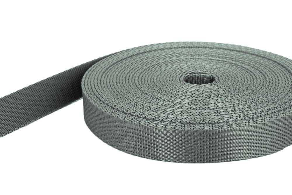 50m PP webbing - 25mm width - 2mm thick - anthracite (UV)