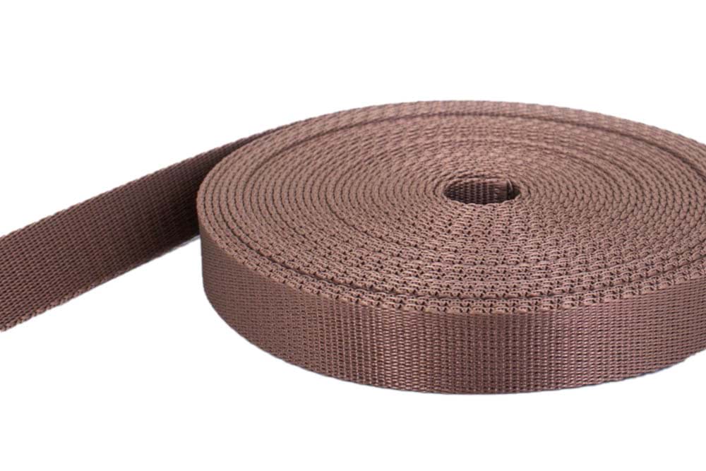 10m PP webbing - 20mm width - 2mm thick - light brown (UV)