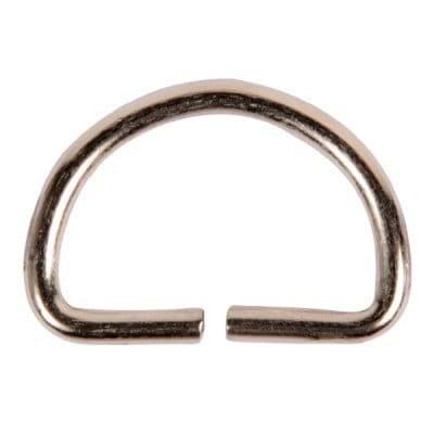 20mm D-rings non-welded/open, made of steel, nickel plated - 50 pieces