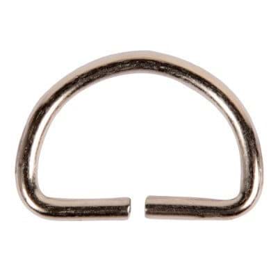 40mm D-rings non-welded/open, made of steel, nickel plated - 10 pieces