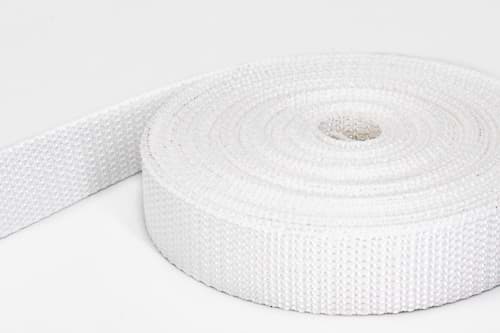 50m PP webbing - 20mm width - 1,2mm thick - white (UV)