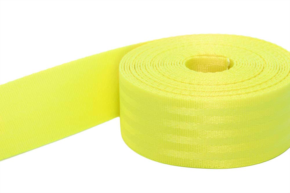 50m safety webbing neon yellow made of polyamide - 48mm wide - maximum load: 2t
