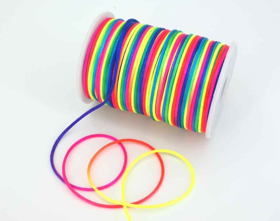100m satin cord - 2mm thick - colour: colourful, Picture 1