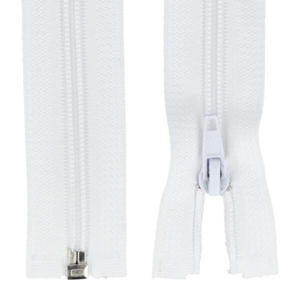 zipper separable - 30cm long - colour: white - 10 pieces