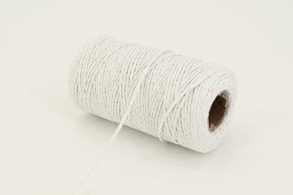 2mm thick cotton cord - white - 100m spool