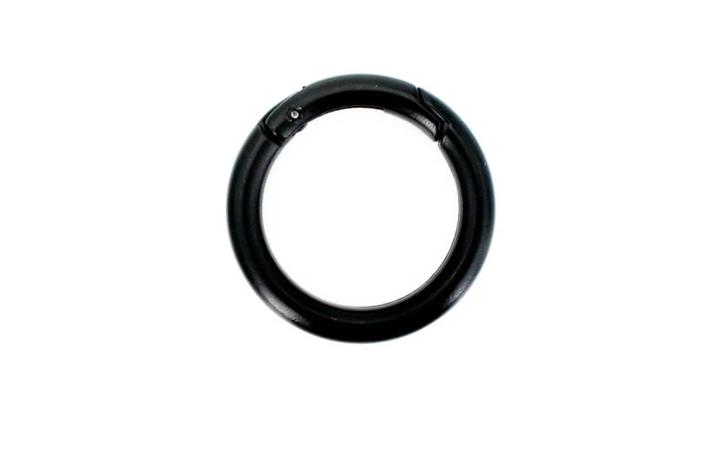 31mm ring made of die-cast zinc - with springfastener - black - 1 piece