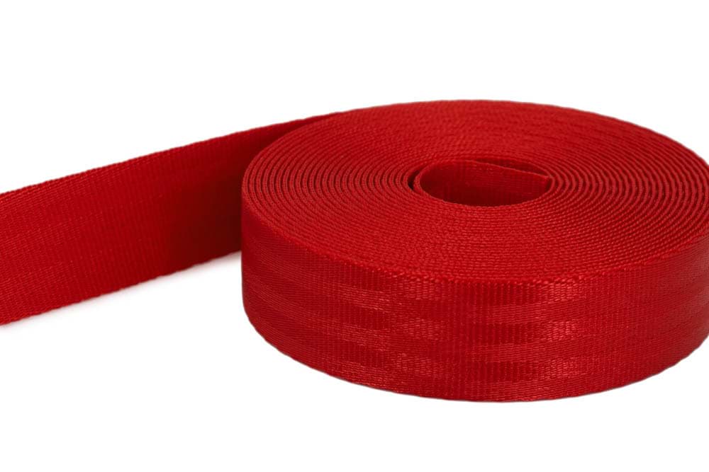 50m safety webbing  red made of polyamide - 25mm wide - load capacity: up to 1t