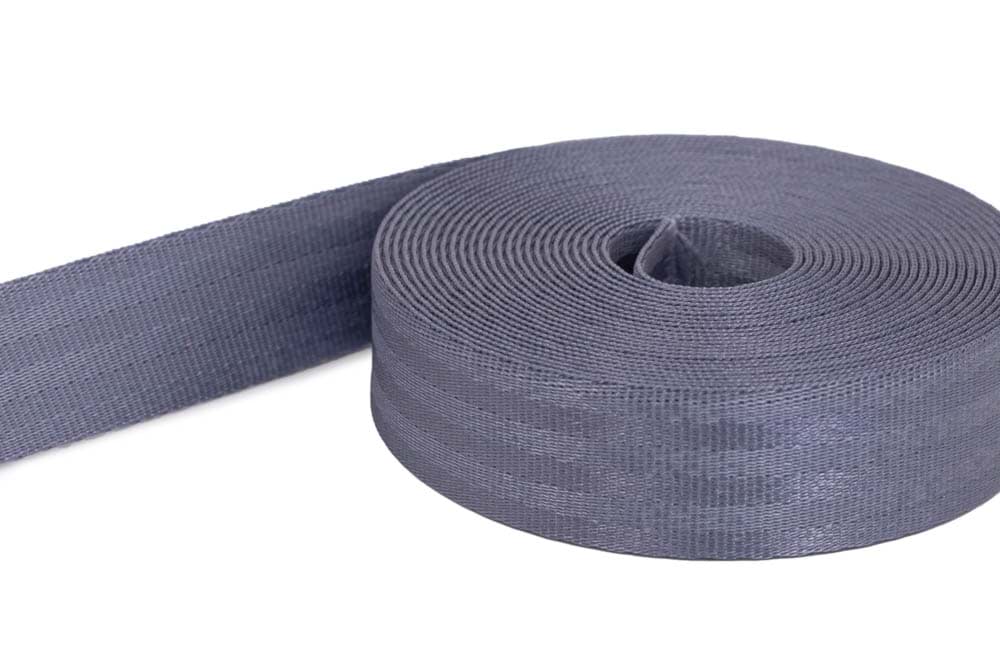 1m Sicherheitsgurtband / Kindergurt dunkelgrau aus Polyamid - 25mm breit - bis 1t belastbar