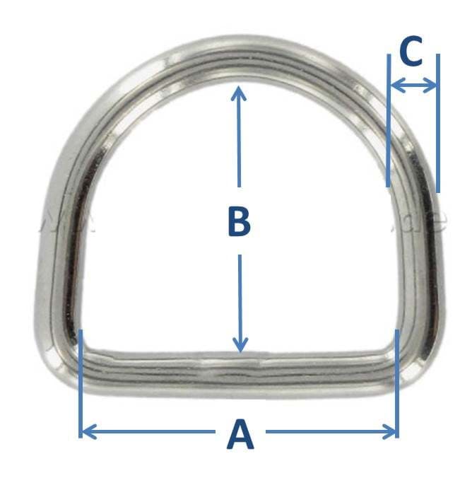 12mm D-rings made from steel, nickel plated - 50 pieces, Picture 2