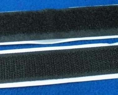 25m selbstklebendes Klettband (Flausch & Haken) - 25mm breit - Farbe: schwarz