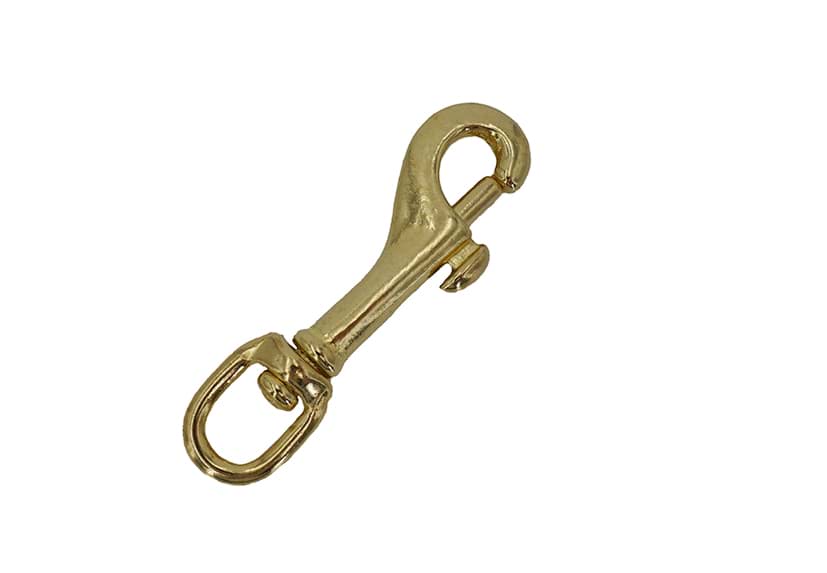 Bolzenkarabiner 51 x 9mm aus Messing - mit Rundwirbel - 1 Stück