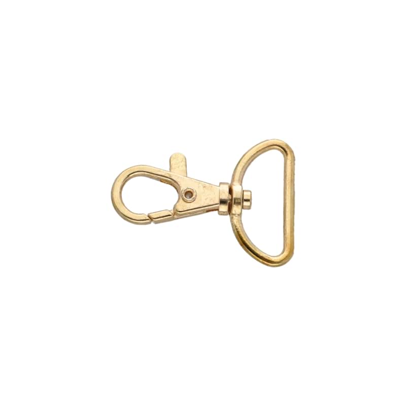 1" Karabinerhaken aus Zinkdruckguss - 25mm Durchlass - goldfarben - 50 Stück