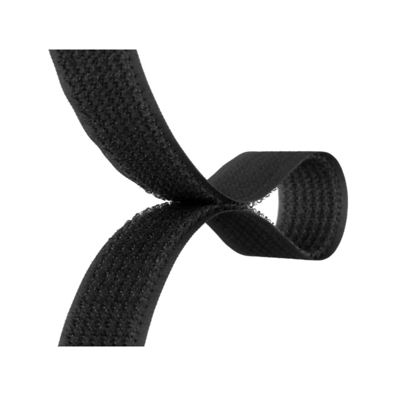 2 in 1 Klettband Flausch/Haken - 38mm breit - schwarz - 25m Rolle