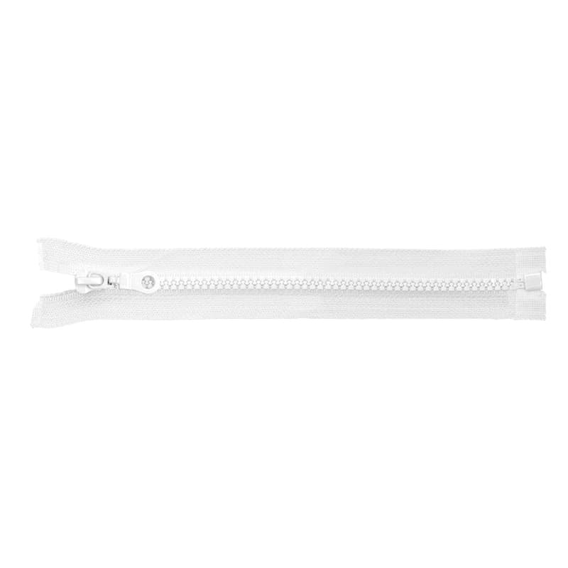 Jacken Reißverschluss teilbar - 80cm lang - Weiß - 1 Stück