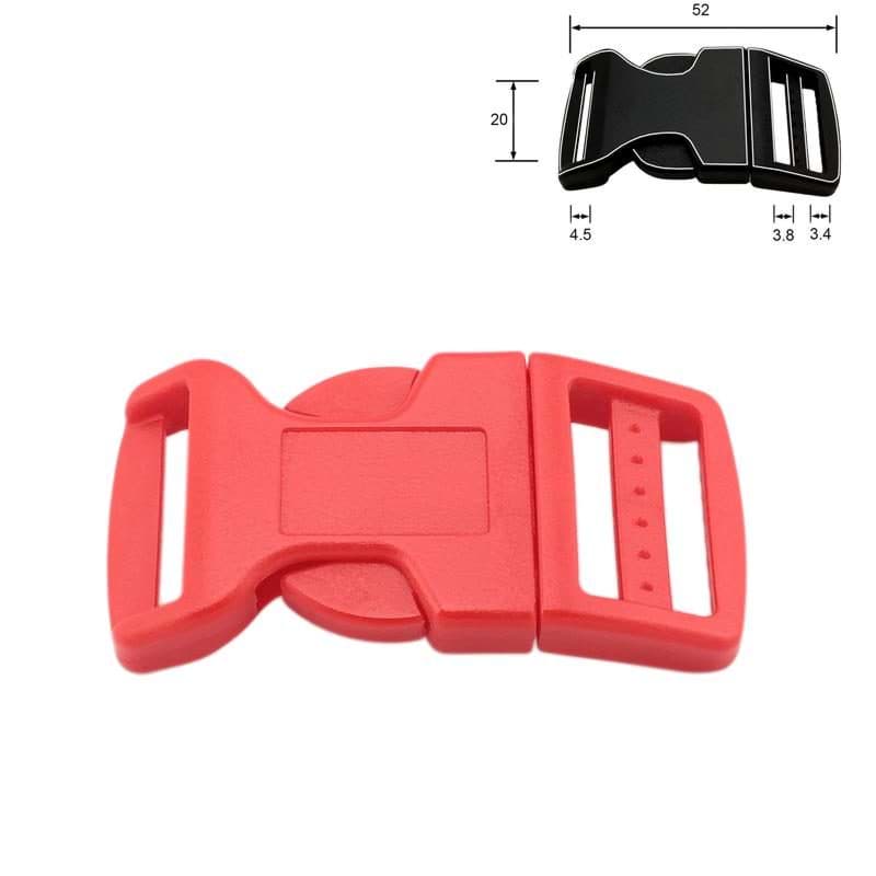 Gebogene Steckschließer - 20mm Durchlass - Rot - 10 Stück