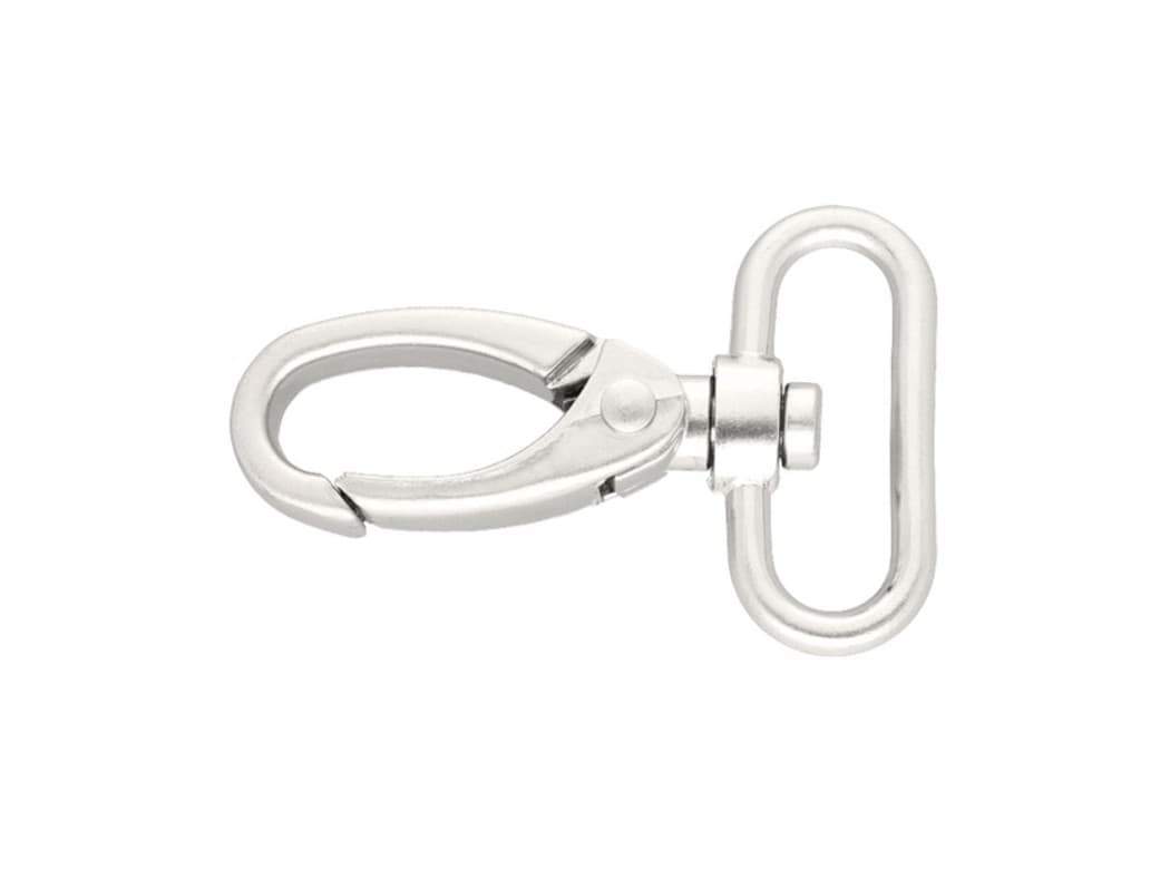 Karabiner aus Zinkdruckguss - 6cm lang - 32mm Durchlass - silber matt - 10 Stück