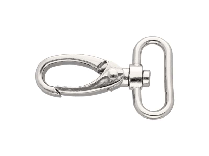 Karabiner aus Zinkdruckguss - 6cm lang - 32mm Durchlass - vernickelt - 10 Stück