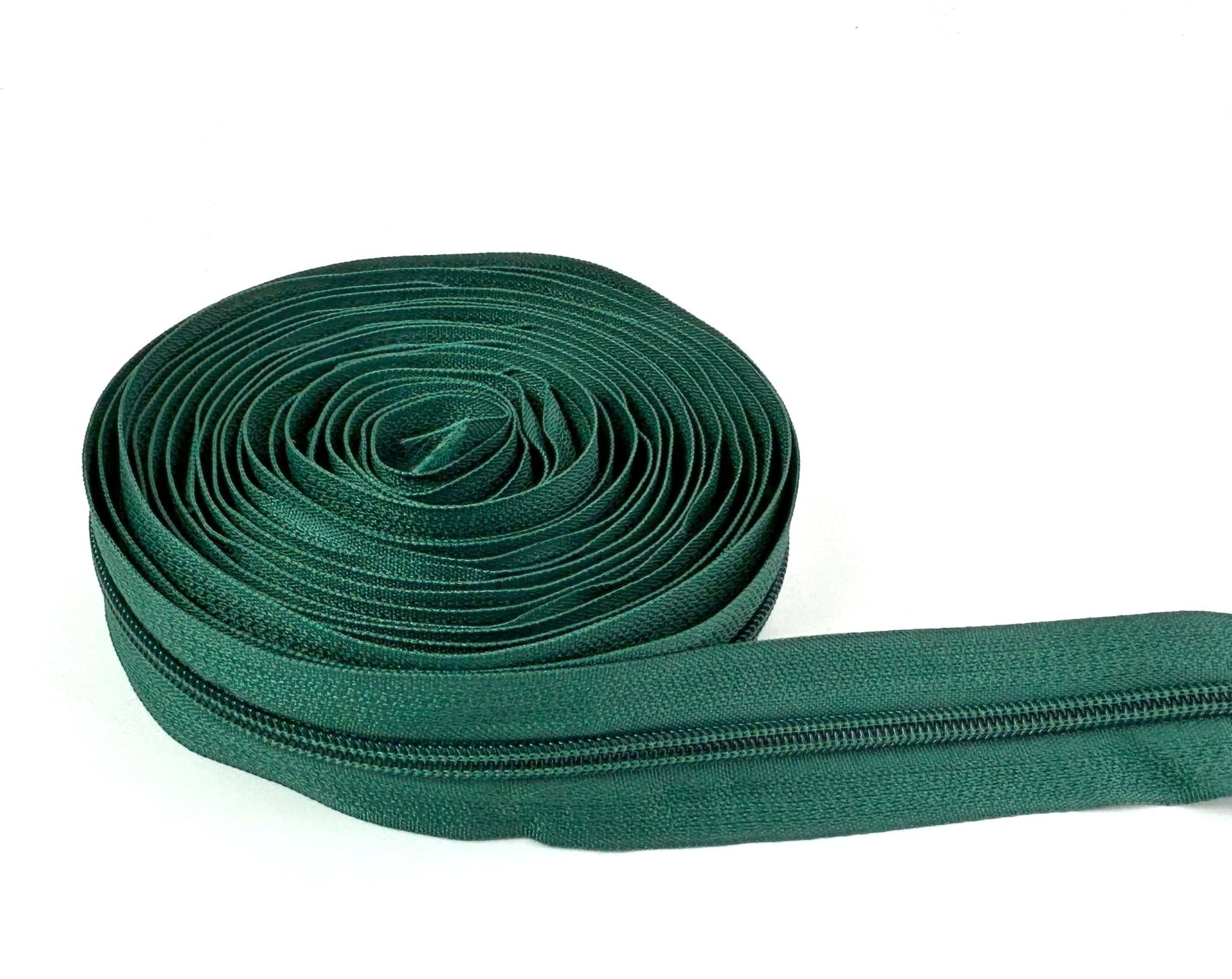 5m zipper, 5mm rail, color: dark green