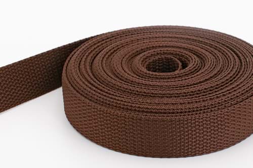 50m PP webbing - 20mm width - 1,2mm thick - brown (UV)