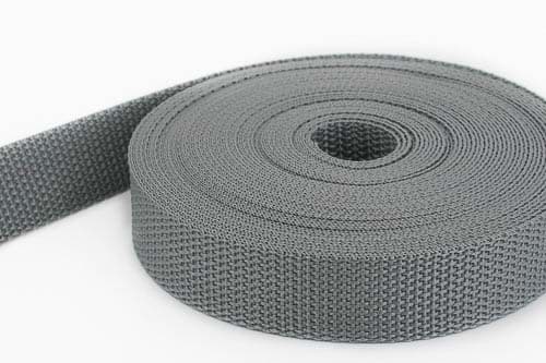 50m PP webbing - 20mm width - 1,2mm thick - grey (UV)