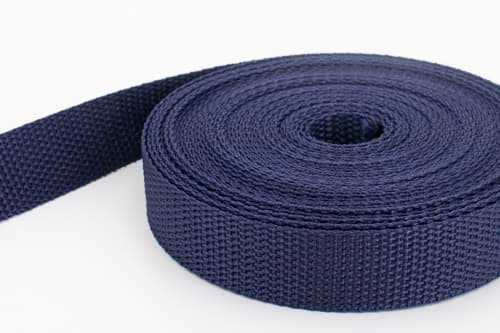 50m PP webbing - 25mm width - 1,2mm thick - dark blue (UV)
