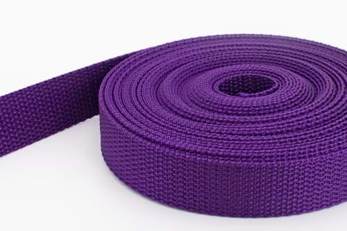 10m PP webbing - 25mm width - 1,2mm thick - purple (UV)