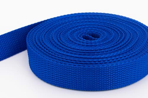 10m PP webbing - 20mm width - 1,2mm thick - royal blue (UV)