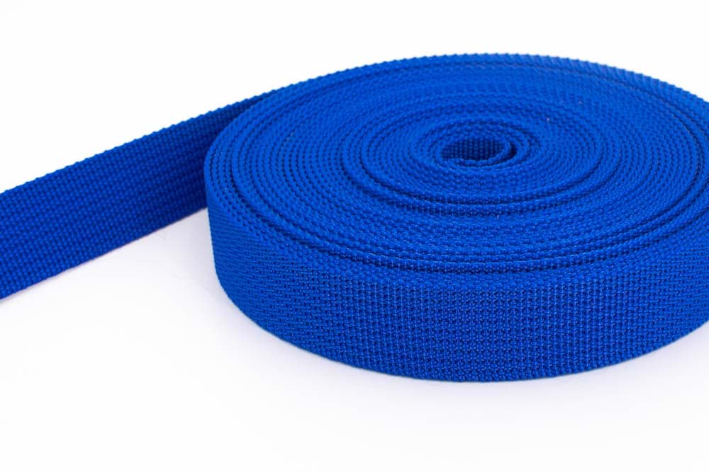 50m PP webbing - 25mm width - 1,8mm thick - royal blue (UV)